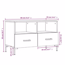 vidaXL TV Cabinet TV Unit Sideboard Media Unit TV Stand White Engineered Wood - high gloss white - Additional view 3