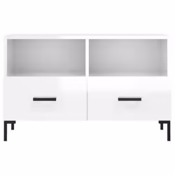 vidaXL TV Cabinet TV Unit Sideboard Media Unit TV Stand White Engineered Wood - high gloss white - Additional view 4
