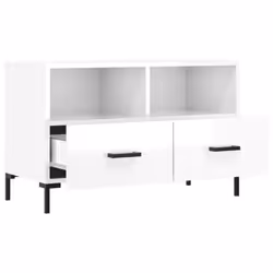 vidaXL TV Cabinet TV Unit Sideboard Media Unit TV Stand White Engineered Wood - high gloss white - Additional view 5
