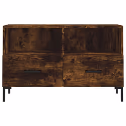 vidaXL TV Cabinet TV Unit Sideboard TV Stand High Gloss White Engineered Wood - smoked oak - Additional view 4