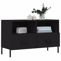 vidaXL TV Cabinet TV Unit Sideboard Media Unit TV Stand Black Engineered Wood