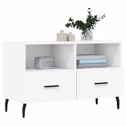 vidaXL TV Cabinet TV Unit Sideboard Media Unit TV Stand White Engineered Wood