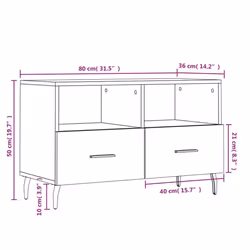 vidaXL TV Cabinet TV Unit Sideboard Media Unit TV Stand White Engineered Wood