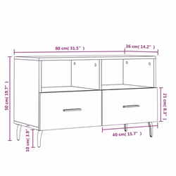 vidaXL TV Cabinet TV Unit Media Cabinet TV Stand Concrete Grey Engineered Wood