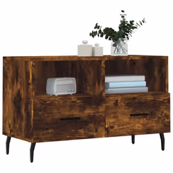 vidaXL TV Cabinet TV Unit Media Cabinet TV Stand Smoked Oak Engineered Wood