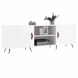 vidaXL TV Cabinet TV Unit Sideboard Media Console Smoked Oak Engineered Wood - high gloss white - Additional view 2