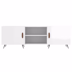 vidaXL TV Cabinet TV Unit Sideboard Media Console Smoked Oak Engineered Wood - high gloss white - Additional view 4