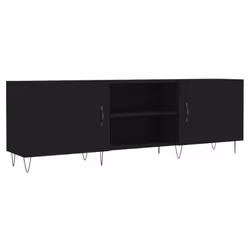 vidaXL TV Cabinet TV Console Sideboard Media Console White Engineered Wood - black