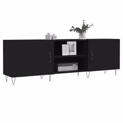vidaXL TV Cabinet TV Console Sideboard Media Console White Engineered Wood - black