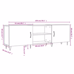 vidaXL TV Cabinet TV Console Sideboard Media Console White Engineered Wood - black