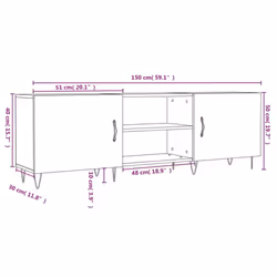 vidaXL TV Cabinet TV Console Sideboard Media Console White Engineered Wood - concrete grey - Additional view 3