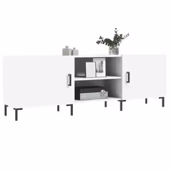 vidaXL TV Cabinet TV Console Sideboard Media Console White Engineered Wood - white
