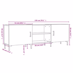 vidaXL TV Cabinet TV Console Sideboard Media Console White Engineered Wood - black