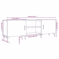 vidaXL TV Cabinet TV Console Sideboard Media Console White Engineered Wood - concrete grey - Additional view 3