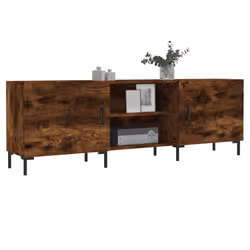 vidaXL TV Cabinet TV Console Sideboard Media Console White Engineered Wood - smoked oak