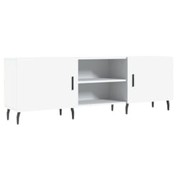 vidaXL TV Cabinet TV Console Sideboard Media Console Black Engineered Wood - white