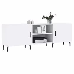 vidaXL TV Cabinet TV Console Sideboard Media Console Black Engineered Wood - white