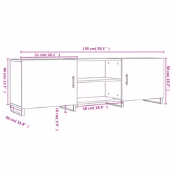 vidaXL TV Cabinet TV Console Sideboard Media Console White Engineered Wood - white