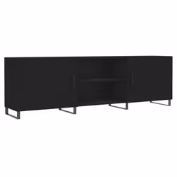 vidaXL TV Cabinet TV Console Sideboard Media Console White Engineered Wood - black