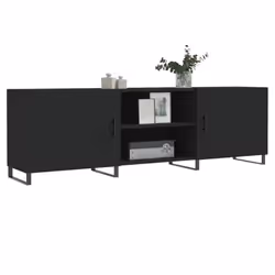 vidaXL TV Cabinet TV Console Sideboard Media Console White Engineered Wood - black