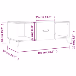 vidaXL Coffee Table Side Table Sofa Couch Table Concrete Grey Engineered Wood - grey sonoma