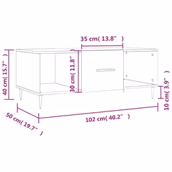 vidaXL Coffee Table Side Table Sofa Couch Table Sonoma Oak Engineered Wood - concrete grey