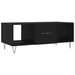 vidaXL Coffee Table Side Table Sofa Table with Storage White Engineered Wood - black