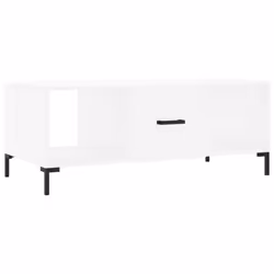 vidaXL Coffee Table Side Table Sofa Table with Storage White Engineered Wood - white