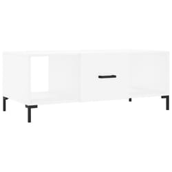 vidaXL Coffee Table Side Table Sofa Table with Storage White Engineered Wood - white