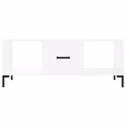 vidaXL Coffee Table Side Table Sofa Table with Storage White Engineered Wood - white - Additional view 4