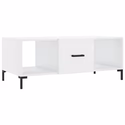 vidaXL Coffee Table Side Table Sofa Table with Storage White Engineered Wood - high gloss white