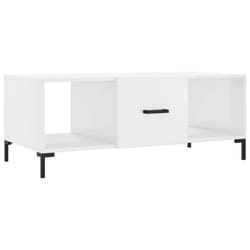 vidaXL Coffee Table Side Table Sofa Table with Storage White Engineered Wood - high gloss white