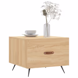 vidaXL Coffee Table Side Table Sofa Table High Gloss White Engineered Wood - sonoma oak - Additional view 2