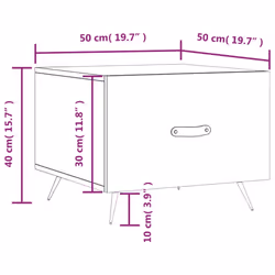 vidaXL Coffee Table Side Table Sofa Table High Gloss White Engineered Wood - sonoma oak - Additional view 3