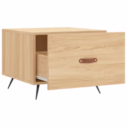 vidaXL Coffee Table Side Table Sofa Table High Gloss White Engineered Wood - sonoma oak - Additional view 5