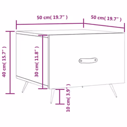 vidaXL Coffee Table Side Table Sofa Table High Gloss White Engineered Wood - smoked oak - Additional view 3