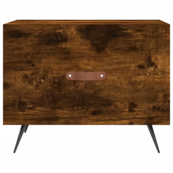 vidaXL Coffee Table Side Table Sofa Table High Gloss White Engineered Wood - smoked oak - Additional view 4