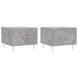 vidaXL Coffee Table Side Table Sofa Table Telephone Table Engineered Wood - concrete grey, 2 pcs