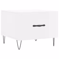 vidaXL Coffee Table Side Table Sofa Couch Tea Table White Engineered Wood - high gloss white