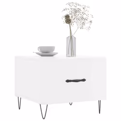 vidaXL Coffee Table Side Table Sofa Couch Tea Table White Engineered Wood - high gloss white