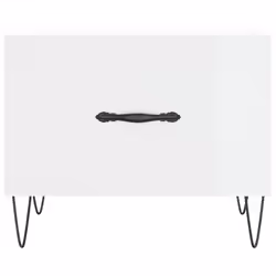 vidaXL Coffee Table Side Table Sofa Couch Tea Table White Engineered Wood - high gloss white - Additional view 4