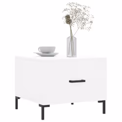 vidaXL Coffee Table Side Table Sofa Table High Gloss White Engineered Wood - white