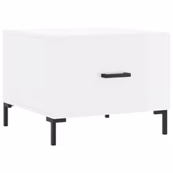 vidaXL Coffee Table Side Table Sofa Table High Gloss White Engineered Wood - high gloss white