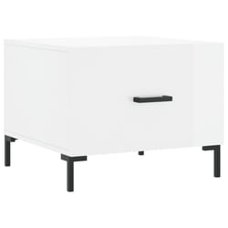 vidaXL Coffee Table Side Table Sofa Table High Gloss White Engineered Wood - high gloss white