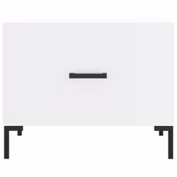 vidaXL Coffee Table Side Table Sofa Table High Gloss White Engineered Wood - high gloss white - Additional view 4