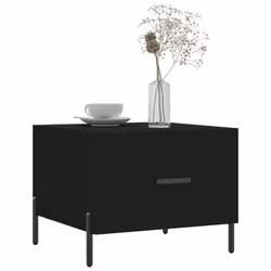 vidaXL Coffee Table Side Table Sofa Couch Table Smoked Oak Engineered Wood - black