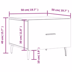 vidaXL Coffee Table Side Table Sofa Couch Tea Table Black Engineered Wood - high gloss white