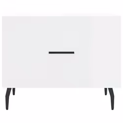 vidaXL Coffee Table Side Table Sofa Couch Tea Table Black Engineered Wood - high gloss white - Additional view 4