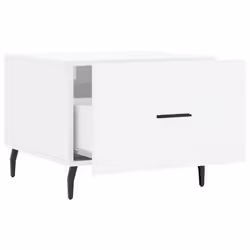 vidaXL Coffee Table Side Table Sofa Couch Tea Table Black Engineered Wood - high gloss white - Additional view 5