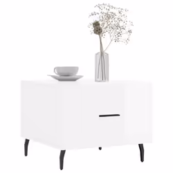 vidaXL Coffee Table Side Table Sofa Table Telephone Table Engineered Wood - high gloss white